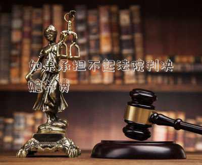 如果承擔不起法院判決贍養(yǎng)費